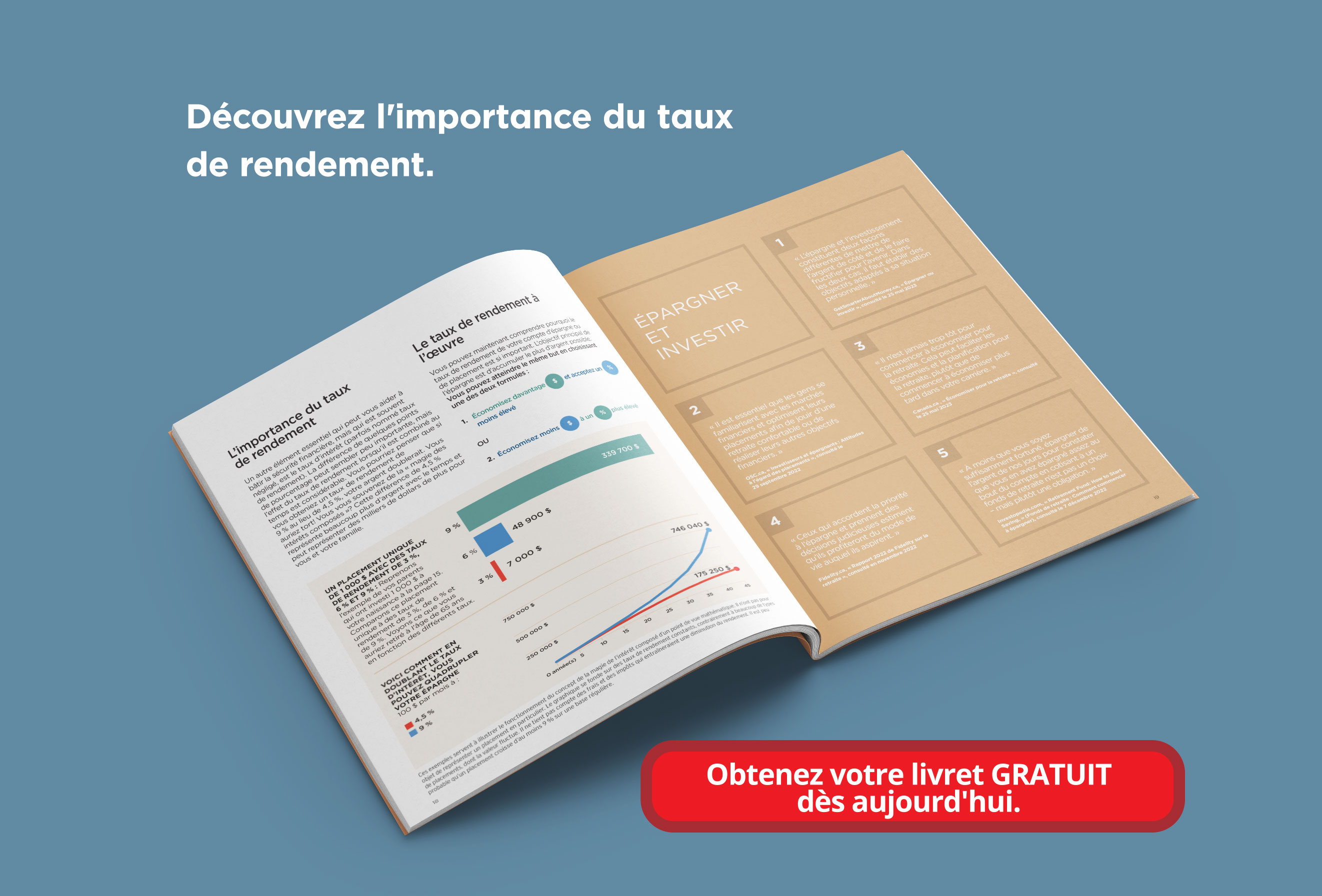 d&eacute;couvrez l'importance du taux de rendement dans Comment l'argent travaille🅪. Obtenez votre livret GRATUIT d&egrave;s aujourd'hui.